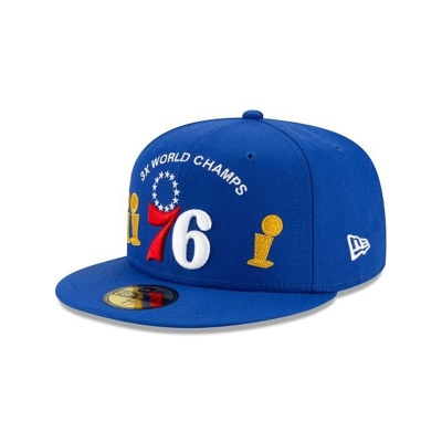 Sapca New Era Philadelphia 76ers NBA Championship Trophy 59FIFTY Fitted - Albastri